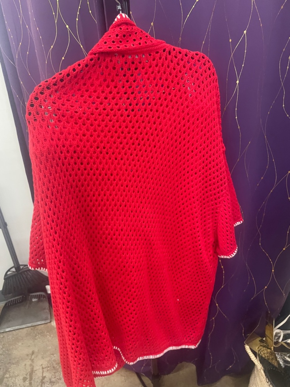 Eloquii Red Crochet Jacket & Shorts - plus size - Picture 2 of 4
